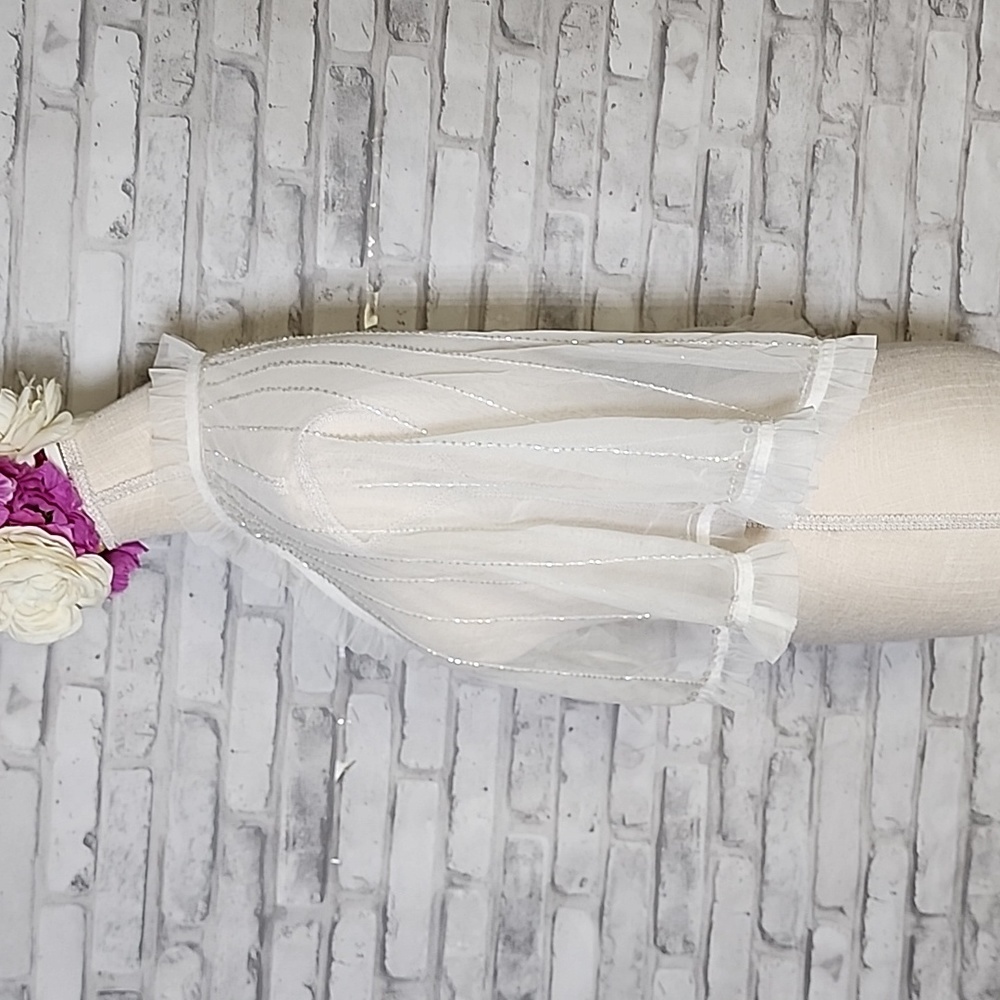 Aurelia's Designs Carmel Boutique Handmade White Sheer Top Blouse Fairycore - Picture 4 of 11